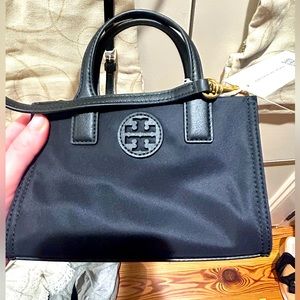Tory Burch Ella Nylon Mini Tote in Black NWT!